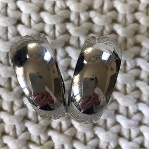 5 for $25 2” silver tone hoop earrings